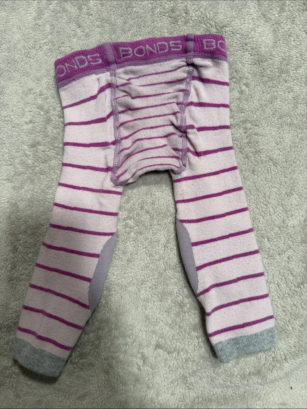 Bonds Pink and Lavender Stripe Knee Patch Tights